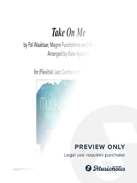 Take on Me - Jazz Combo with Vocalist - key of D
