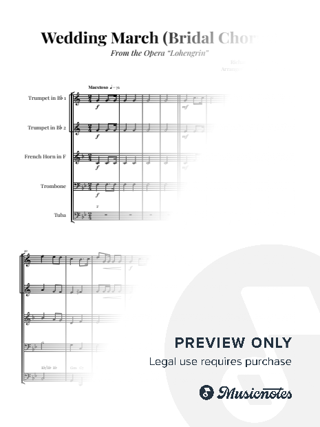 Wedding March (Bridal Chorus) | BRASS QUINTET (with Chords)