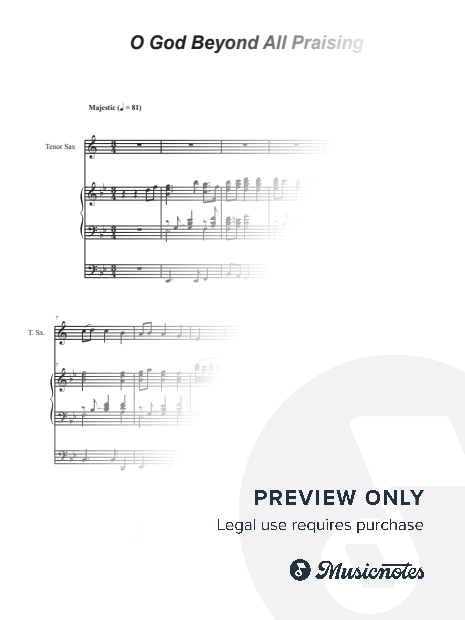 O God Beyond All Praising (Tenor Saxophone and Organ)