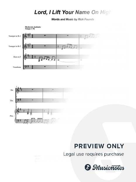 Lord, I Lift Your Name on High (Brass Quartet and Piano)