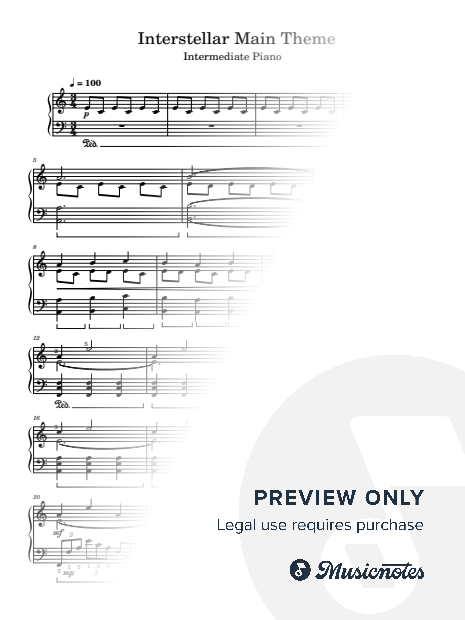 Main Theme from Interstellar – Intermediate Piano Solo Arrangement