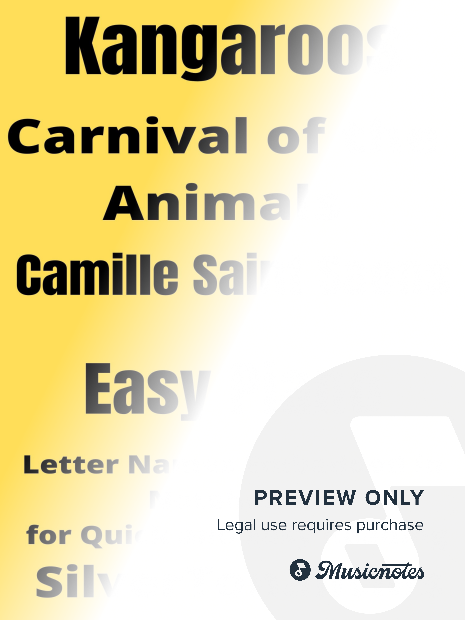 Kangaroos Carnival of the Animals Easy Piano Sheet Music 2nd Edition