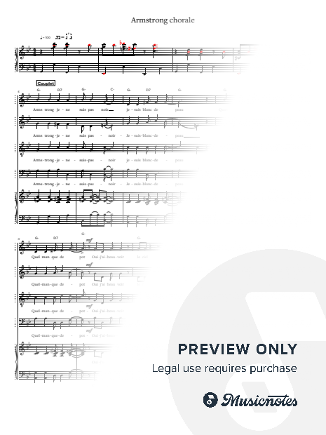 Armstrong pour Chorale SATB piano