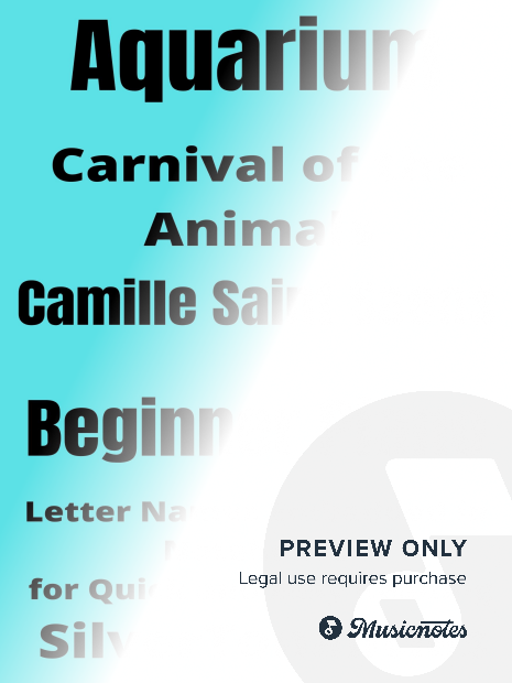 Aquarium Carnival of the Animals Beginner Piano Sheet Music 2nd Edition