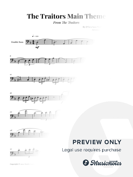 The Traitors Main Theme | DOUBLE BASS SOLO