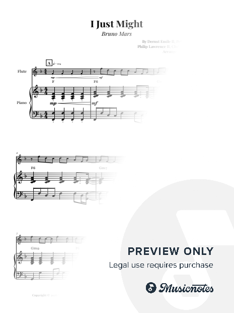 I Just Might - Bruno Mars | FLUTE & PIANO (with Chords)