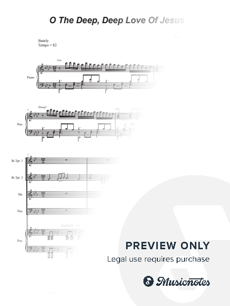 O The Deep, Deep Love Of Jesus (Brass Quartet and Piano)