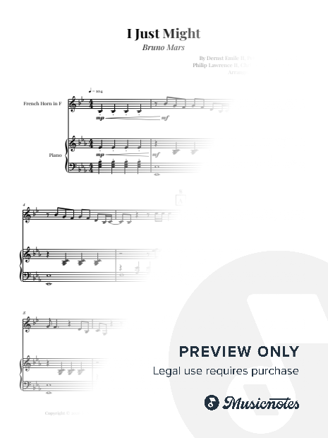 I Just Might - Bruno Mars | EASY FRENCH HORN & PIANO