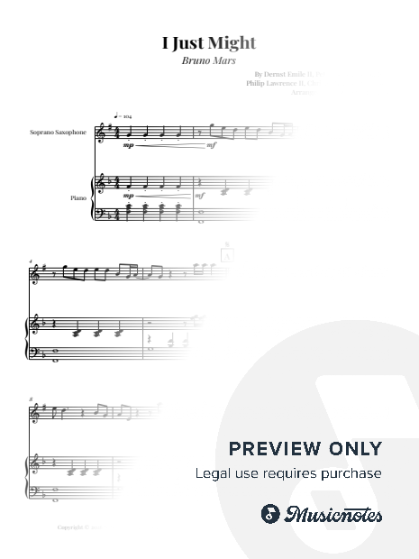 I Just Might - Bruno Mars | EASY SOPRANO SAX & PIANO