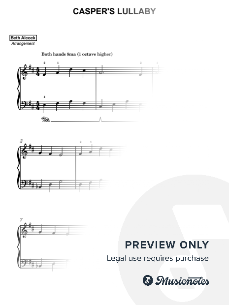 Casper's Lullaby - easy piano