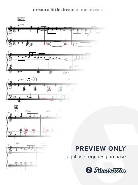 Dream a Little Dream of Me [vocal duet] level 1