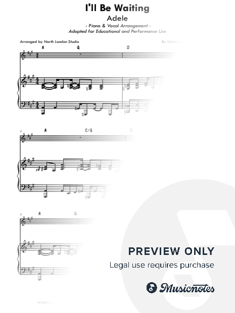 I'll Be Waiting - Piano & Vocal