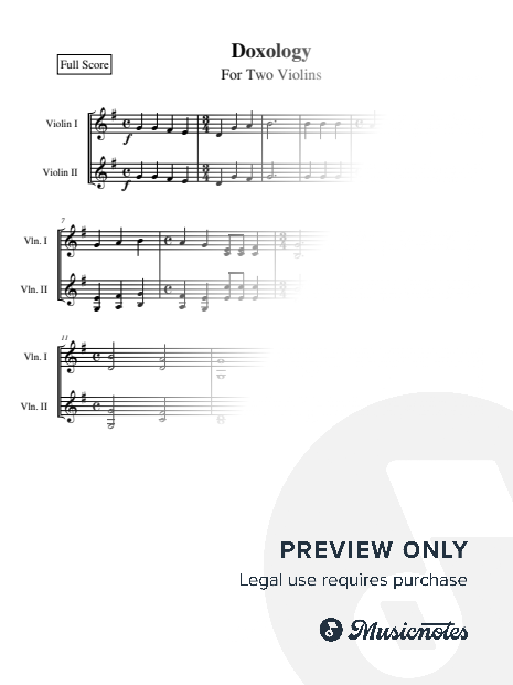 Doxology for Violin Duet