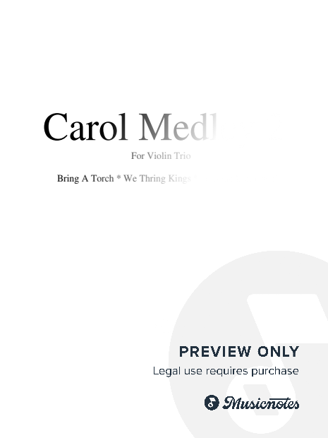 Carol Medley 2 Bring A Torch We Three Kings O Come Emmanuel for String Trio