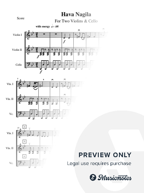 Hava Nagila for String Trio