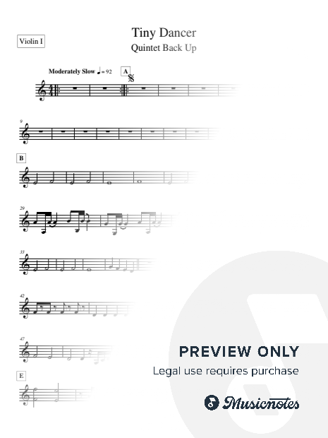Tiny Dancer String Quartet Back Up (no melody)