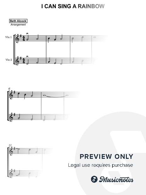 I Can Sing a Rainbow - easy violin duet