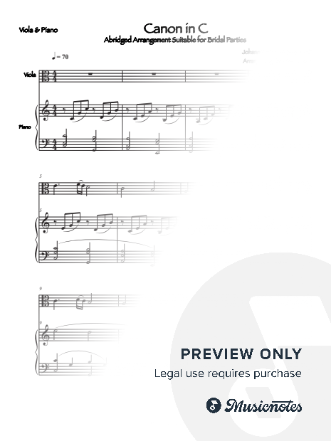 Pachelbel Canon for Viola & Piano