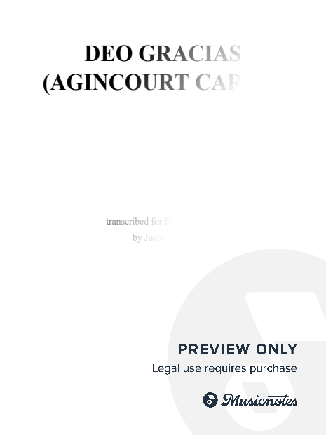 Deo Gracias (Agincourt Carol) [Alternate Version]
