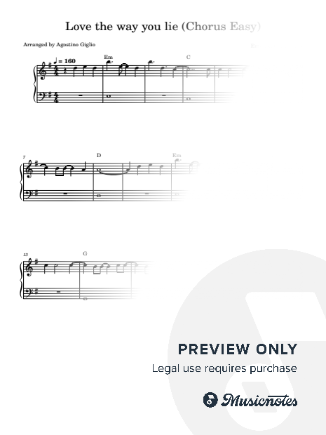 Love the Way You Lie (Eminem feat. Rihanna) Easy Piano
