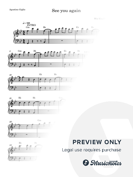 See You Again Easy Piano (Wiz Khalifa feat. Charlie Puth)