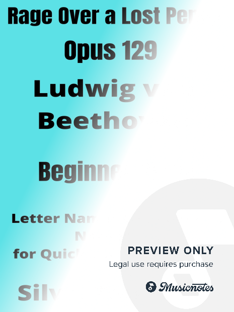 Rage Over a Lost Penny Beginner Piano Sheet Music 2nd Edition