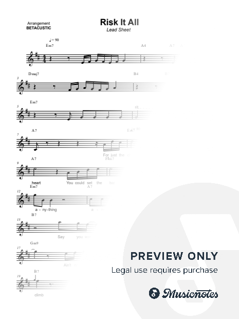 Risk It All [lead sheet]