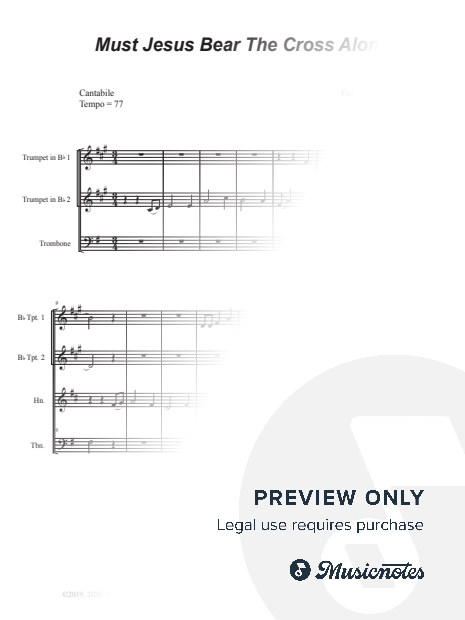 Must Jesus Bear The Cross Alone (Brass Quartet and Piano)