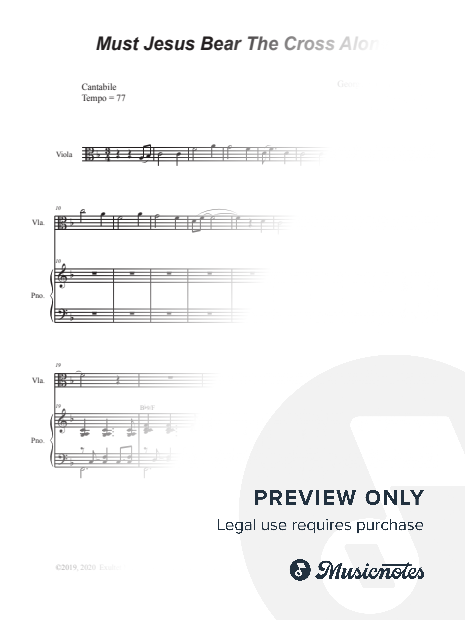Must Jesus Bear The Cross Alone (Viola solo and Piano)