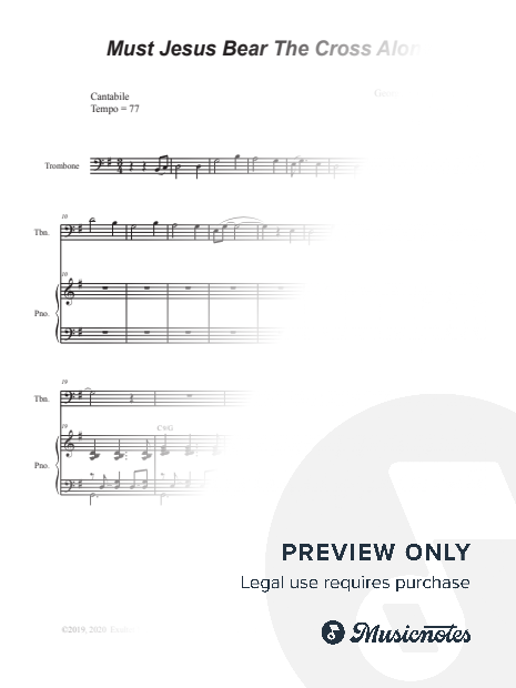 Must Jesus Bear The Cross Alone (Trombone solo and Piano)