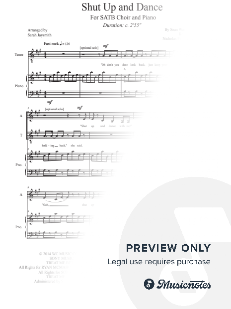 Shut Up and Dance (SATB arrangement by Sarah Jaysmith)