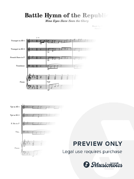 Battle Hymn of the Republic | BRASS QUARTET with PIANO