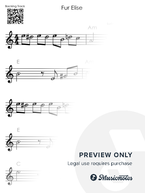 Für Elise (Rock Version) – Easy Recorder Play Along + Sheet Music (2 Backing Tracks)