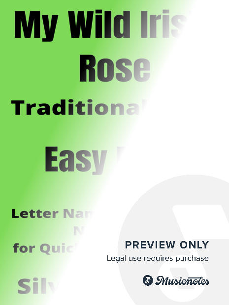 My Wild Irish Rose Easy Piano Sheet Music 2nd Edition