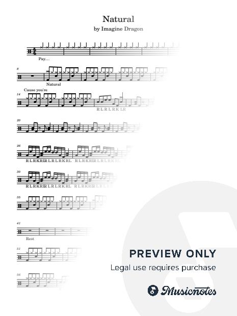 Drum Sheet Natural by Imagine Dragon