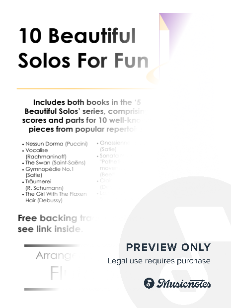 COMPLETE Book of 10 Beautiful Flute Solos for Fun - various levels with FREE BACKING TRACKS
