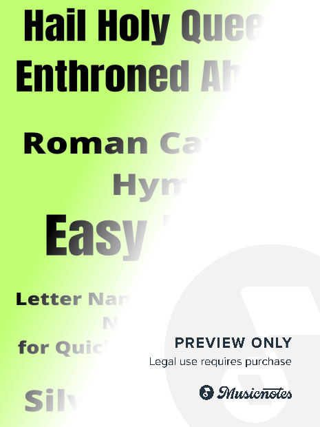 Hail Holy Queen Enthroned Above Easy Piano Sheet Music