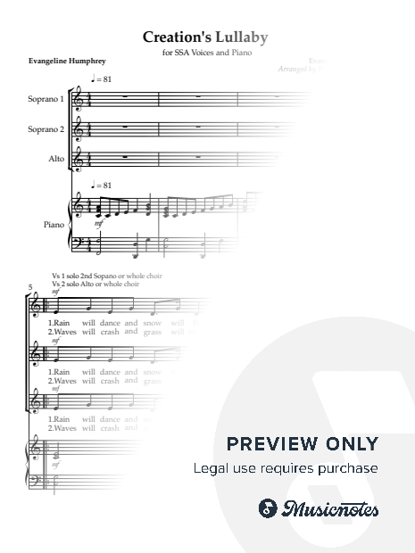 Creation's Lullaby SSA