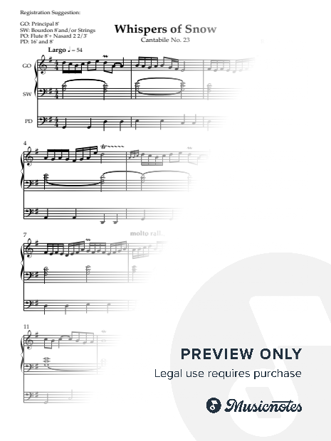 Whispers of Snow (Cantabile No. 23, Op. 46) For Organ