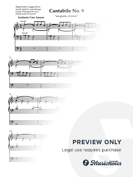 Cantabile n° 9 "un giorno d'estate" (For Organ), Op. 28, 2024