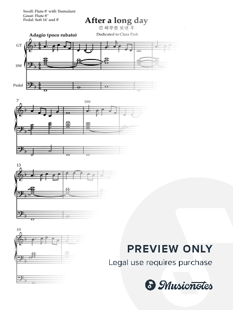 After a long day (for Organ), Opus 9