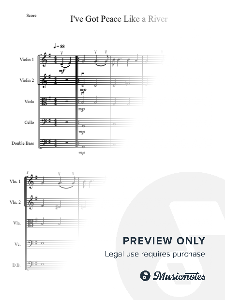 I've Got Peace Like a River (String Orchestra or Quintet)