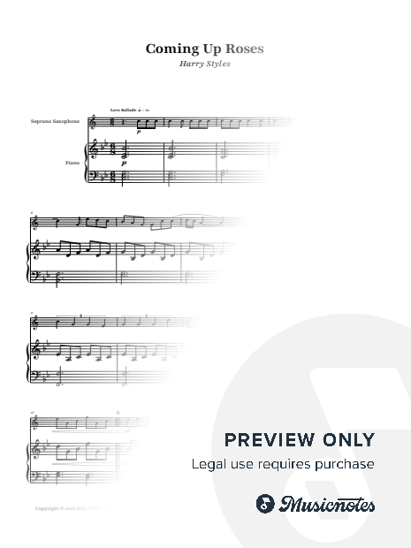 Coming Up Roses - Harry Styles | SOPRANO SAX and PIANO