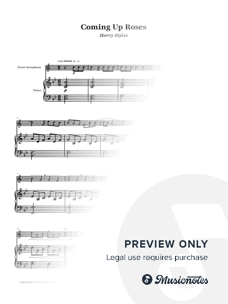 Coming Up Roses - Harry Styles | TENOR SAX and PIANO