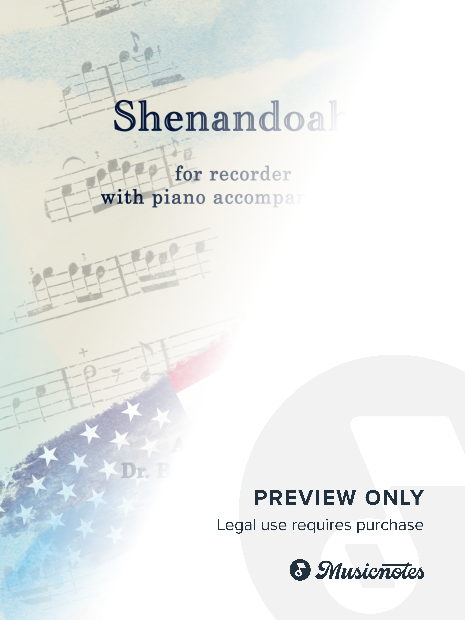 Shenandoah for Recorder with Piano accompaniment