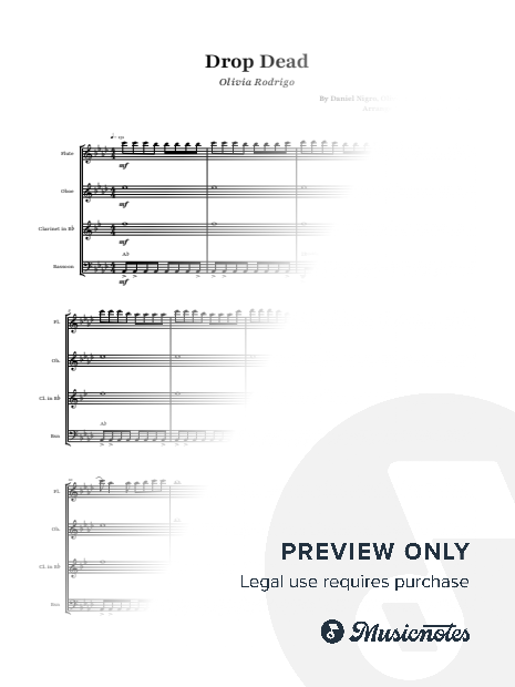 Drop Dead - Olivia Rodrigo | Woodwind Quartet with Chords