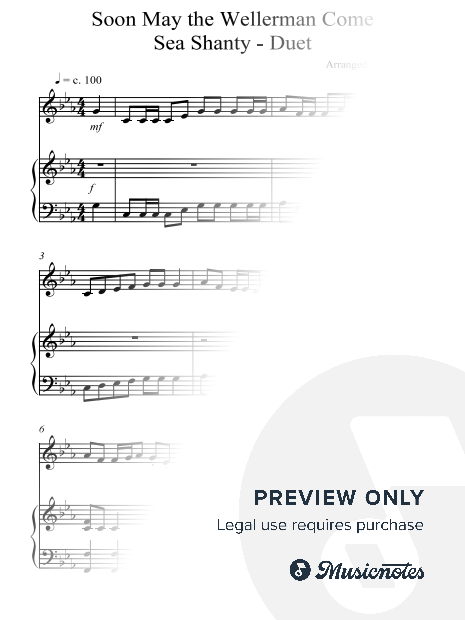 Soon May the Wellerman Come - piano & violin duet