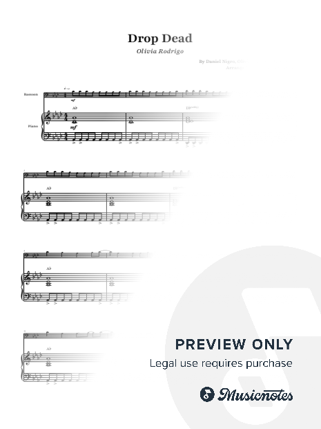 drop dead - Olivia Rodrigo | Bassoon with Piano and Chords