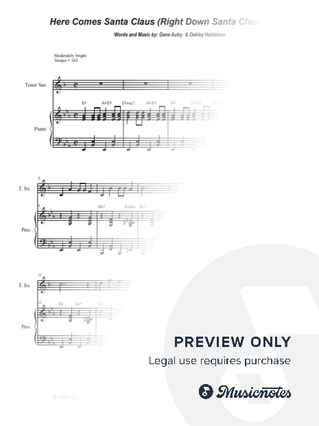 Here Comes Santa Claus (Tenor Saxophone)