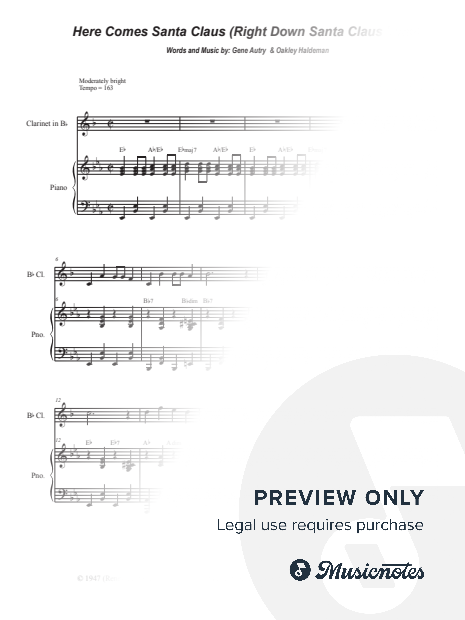 Here Comes Santa Claus (Bb-Clarinet)